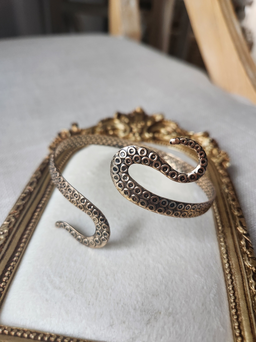 Boho Octopus Tentacle Cuff Arm Bracelet Antique Gold Mermaid Core Adjustable